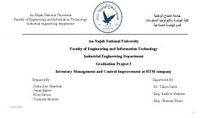 AnNajah National University Faculty of Engineering and Information