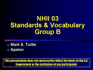 NHII 03 Standards Vocabulary Group B n n