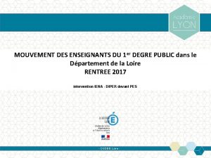 MOUVEMENT DES ENSEIGNANTS DU 1 er DEGRE PUBLIC