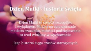 Dzie Matki historia wita Dzie Matki to wito