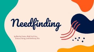 Needfinding by Rachel Leou Katrina Liou Grace Zhang