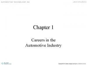 Chapter 2 automotive careers and ase certification