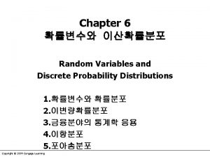 Chapter 6 Random Variables and Discrete Probability Distributions