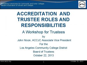 Accrediting Commission for Community and Junior Colleges Western
