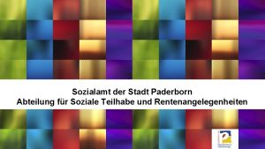 Sozialamt der Stadt Paderborn Abteilung fr Soziale Teilhabe