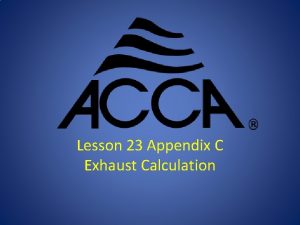 Lesson 23 Appendix C Exhaust Calculation Marias Restaurant