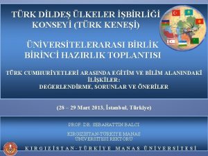 TRK DLDE LKELER BRL KONSEY TRK KENE NVERSTELERARASI