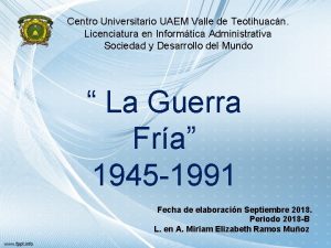 Centro Universitario UAEM Valle de Teotihuacn Licenciatura en
