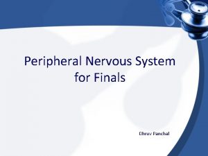 Peripheral Nervous System for Finals Dhruv Panchal Examination