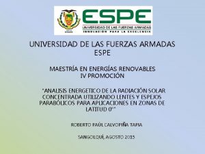 UNIVERSIDAD DE LAS FUERZAS ARMADAS ESPE MAESTRA EN