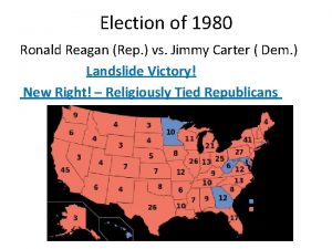 Election of 1980 Ronald Reagan Rep vs Jimmy