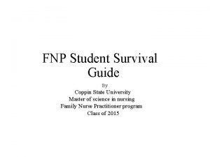 FNP Student Survival Guide By Coppin State University