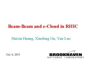 BeamBeam and eCloud in RHIC Haixin Huang Xiaofeng