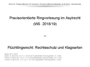 Ra VG Dr Philipp Wittmann VG Karlsruhe Wissenschaftlicher