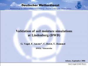 Meteorological Observatory Lindenberg Richard Amann Observatory G Vogel