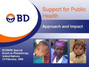 Support for Public Health Approach and Impact ECOSOC