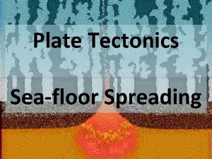 Plate Tectonics Seafloor Spreading Seafloor Spreading The one