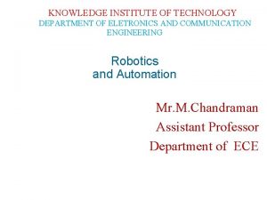 KNOWLEDGE INSTITUTE OF TECHNOLOGY DEPARTMENT OF ELETRONICS AND