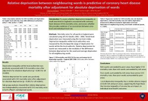 Relative deprivation between neighbouring wards is predictive of