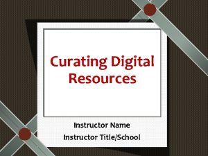 Curating Digital Resources Instructor Name Instructor TitleSchool Just