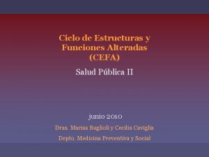 Ciclo de Estructuras y Funciones Alteradas CEFA Salud