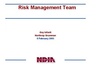 Risk Management Team Gay Infanti Northrop Grumman 8