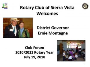 Rotary Club of Sierra Vista Welcomes District Governor