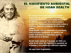 EL MANIFIESTO AMBIENTAL DE NOAH SEALTH En el