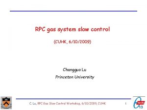 RPC gas system slow control CUHK 6102009 Changguo