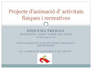 Projecte danimaci d activitats fsiques i recreatives ESQUEMA