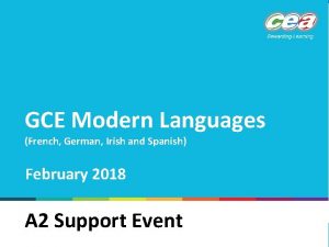 GCE Modern Languages French German Irish and Spanish