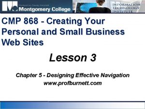 CMP 868 Creating Your Personal and Small Business