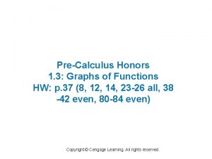 PreCalculus Honors 1 3 Graphs of Functions HW