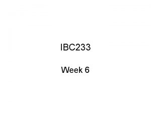 IBC 233 Week 6 Important Dates Test 1