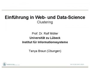 Einfhrung in Web und DataScience Clustering Prof Dr