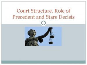 Court Structure Role of Precedent and Stare Decisis