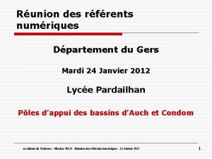 Runion des rfrents numriques Dpartement du Gers Mardi