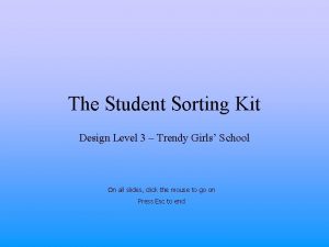 The Student Sorting Kit Design Level 3 Trendy