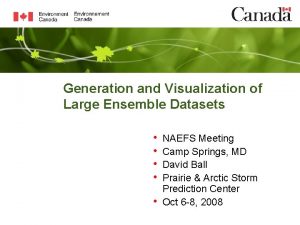 Generation and Visualization of Large Ensemble Datasets NAEFS