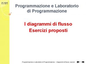 Carlo Gaibisso Bruno Martino Programmazione e Laboratorio di