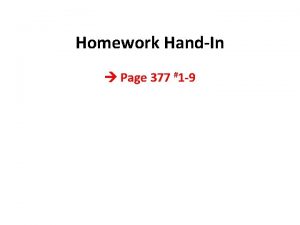 Homework HandIn Page 377 1 9 Thursday Environmental