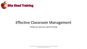 Effective Classroom Management Getting your classroom ready for