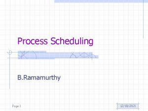 Process Scheduling B Ramamurthy Page 1 12182021 Introduction