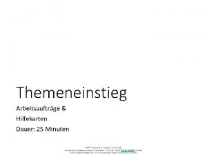 Themeneinstieg Arbeitsauftrge Hilfekarten Dauer 25 Minuten i MINT