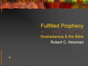 newmanlib ibri org Fulfilled Prophecy Abstracts of Powerpoint