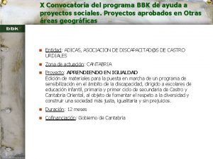 X Convocatoria del programa gizarte ekintzak obras sociales