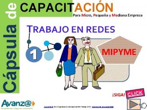 Cpsula de CAPACITACIN Para Micro Pequea y Mediana