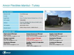 Amcor Flexibles Istanbul Turkey Key Information Business Unit