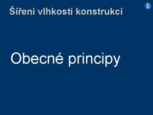 en vlhkosti konstrukc Obecn principy en vlhkosti konstrukc