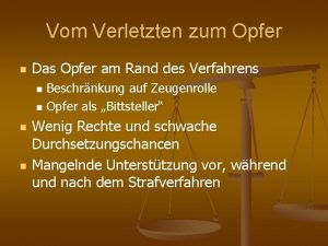 Vom Verletzten zum Opfer n Das Opfer am